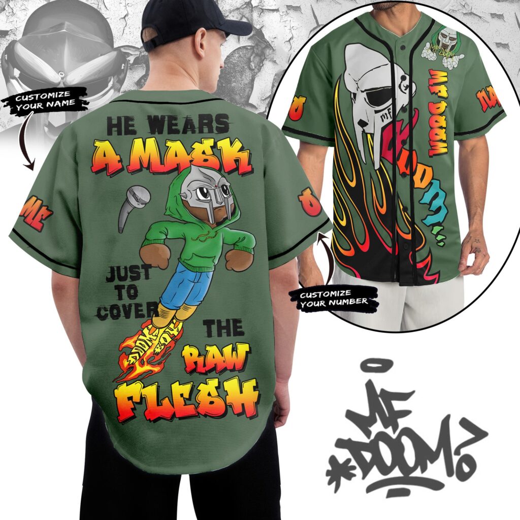 MF Doom Baseball Jersey For Men Women And Kids Gift for Fans MF Doom Baseball Jersey For Men Women And Kids Gift for Fans