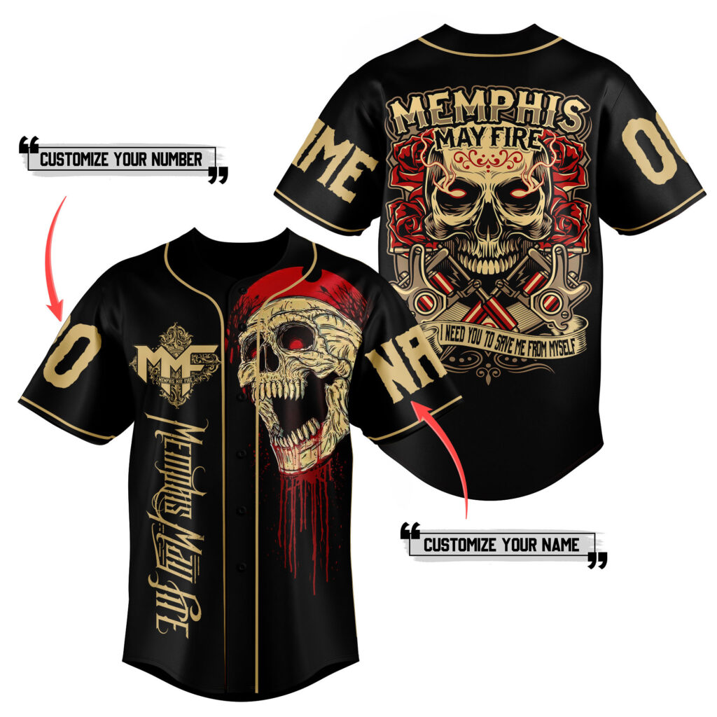 Memphis May Fire Baseball Jersey For Men Women And Kids Gift for Fans Memphis May Fire Baseball Jersey For Men Women And Kids Gift for Fans