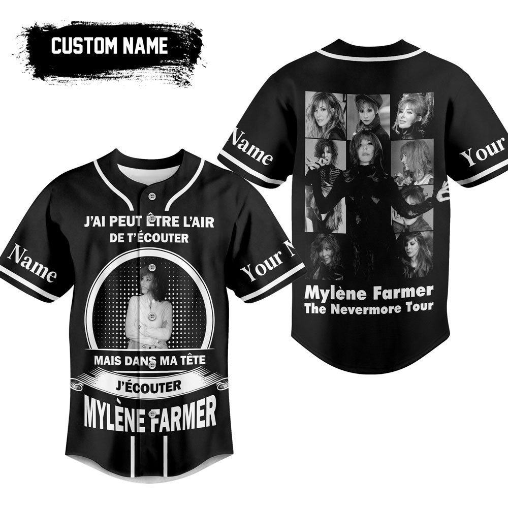 Mylene Farmer Baseball Jersey For Men Women And Kids Gift for Fans Mylene Farmer Baseball Jersey For Men Women And Kids Gift for Fans
