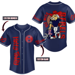 Ole Miss Rebels Baseball Jersey For Men Women And Kids Gift for Fans 3