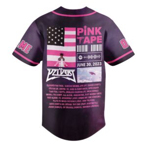 Pink Tape Baseball Jersey For Men Women And Kids Gift for Fans 3