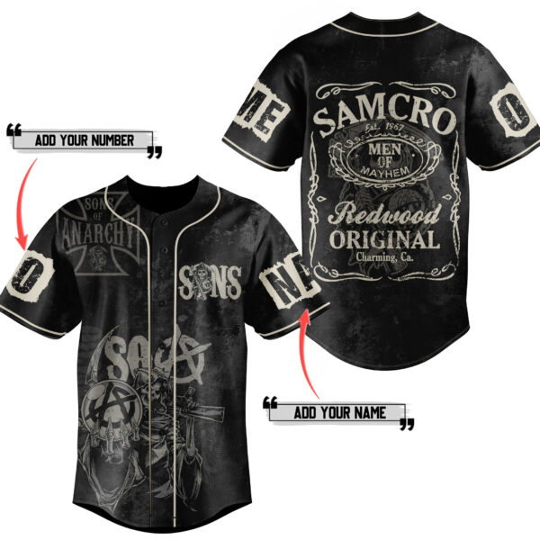 Sons of Anarchy Motorcycle Club Redwood Original Baseball Jersey For Men Women And Kids Gift for Fans