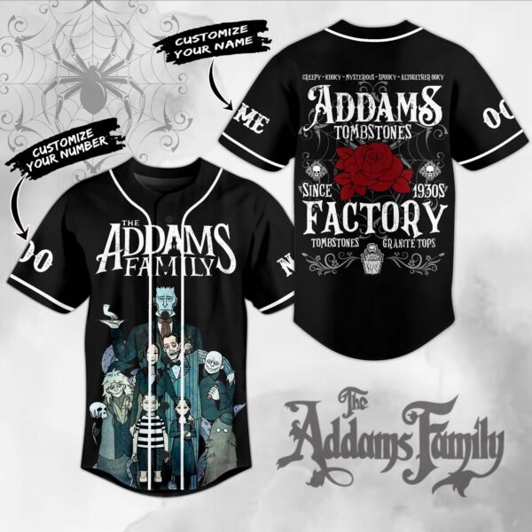 The Addams Family Tombstones Factory Baseball Jersey For Men Women And Kids Gift for Fans