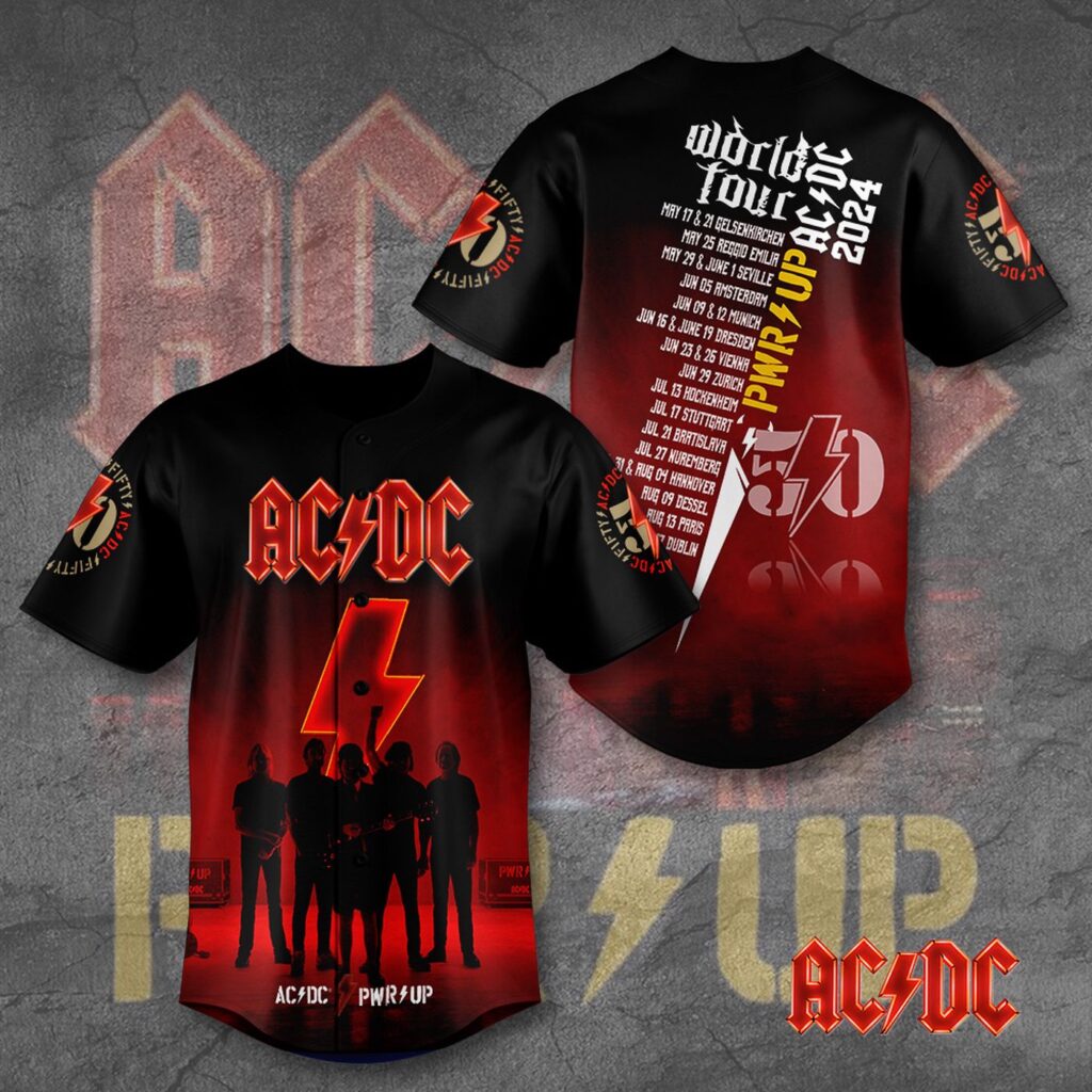 AC/DC 3D Printed Baseball Jersey Gift AC/DC 3D Printed Baseball Jersey Gift