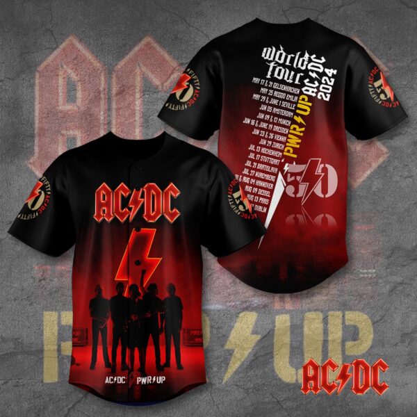 AC/DC 3D Printed Baseball Jersey Gift