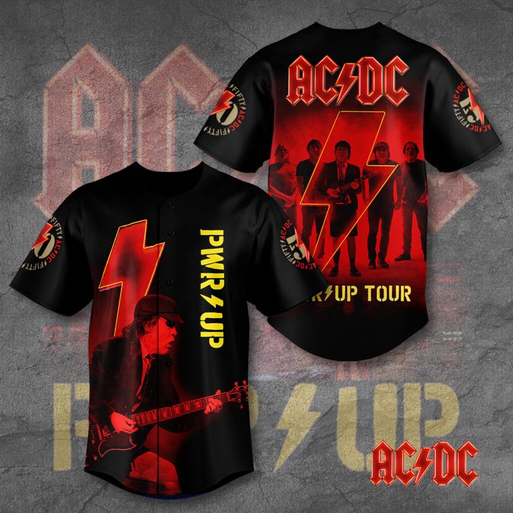 AC/DC 3D Printed Baseball Jersey Gift AC/DC 3D Printed Baseball Jersey Gift