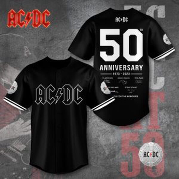 AC/DC 3D Printed Baseball Jersey Gift