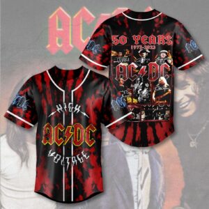 AC/DC 3D Printed Baseball Jersey – Gift for Men Women