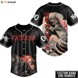 Bow to Catzilla Baseball Jersey For Men Women And Kids Gift