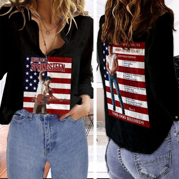Bruce Springsteen 3D Linen Shirt 1- Gift  for Men Women
