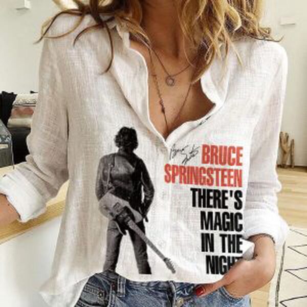 Bruce Springsteen 3D Linen Shirt – Gift  for Men Women