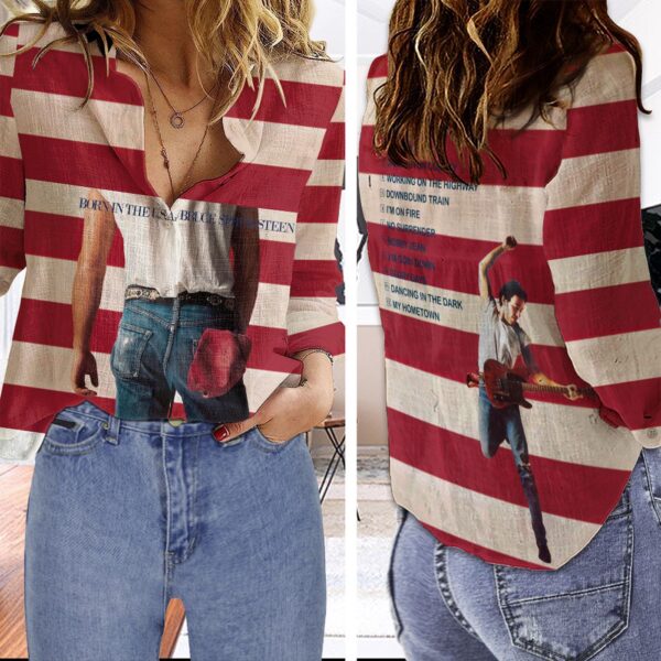 Bruce Springsteen 3D Linen Shirt – Gift  for Men Women