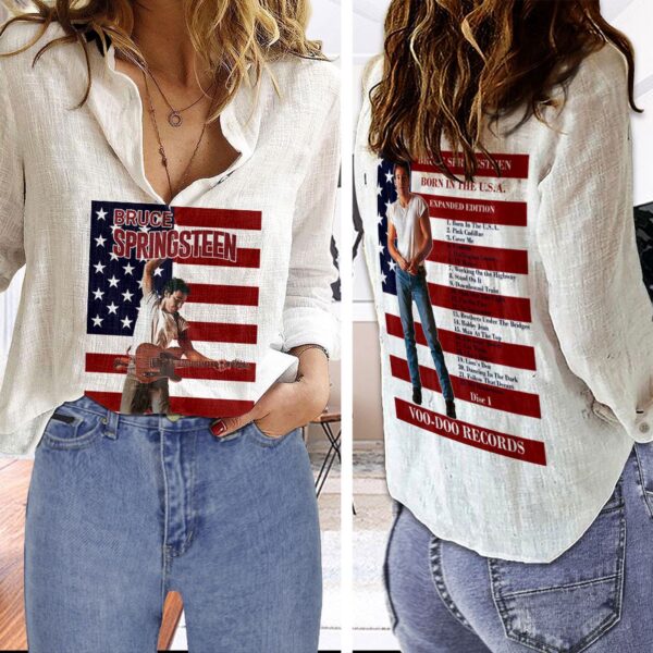 Bruce Springsteen 3D Linen Shirt – Gift  for Men Women