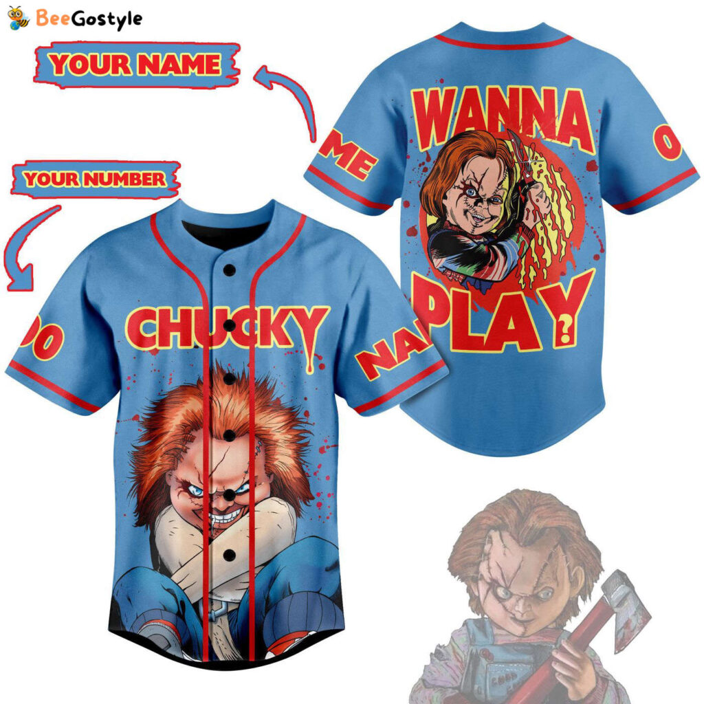 Chucky Wanna Play Baseball Jersey For Men Women And Kids Gift Chucky Wanna Play Baseball Jersey For Men Women And Kids Gift