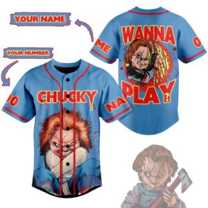 Chucky Wanna Play Baseball Jersey For Men Women And Kids Gift 1