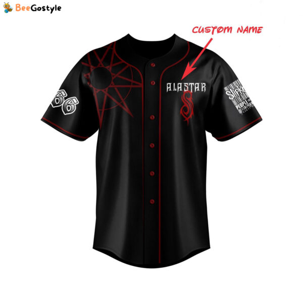 Custom Name & Number Golden Skull Wings Slipknot Baseball Jersey