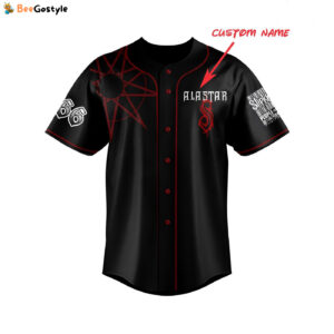 Custom Name & Number Golden Skull Wings Slipknot Baseball Jersey