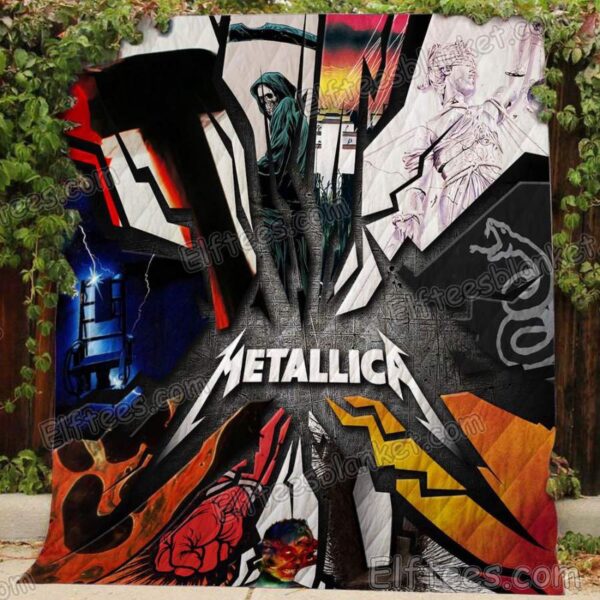 Elftees Metallica Thrash Metal Rock Music Fans Quilt Blanket – 3D Printed Quilt For Fans – MTR01