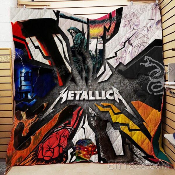 Elftees Metallica Thrash Metal Rock Music Fans Quilt Blanket – 3D Printed Quilt For Fans – MTR01