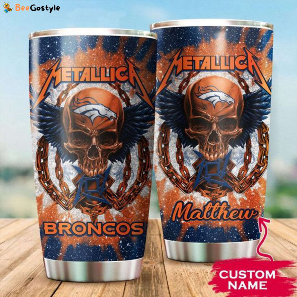 Gift Ideas Denver Broncos Metallica Custom Name Tumbler Gift Ideas Denver Broncos Metallica Custom Name Tumbler