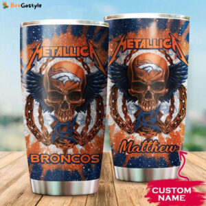 Gift Ideas Denver Broncos Metallica Custom Name Tumbler
