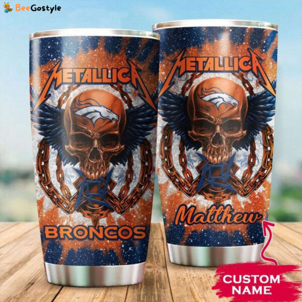 Gift Ideas Denver Broncos Metallica Custom Name Tumbler