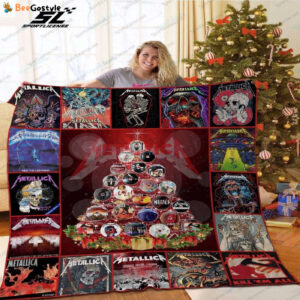 H Metallica Album Tree Christmas Quilt Blanket