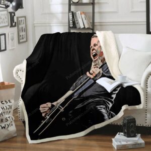 hetfield metallica – Music Art For Fans Sherpa Fleece Blanket 1