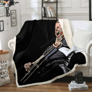 hetfield metallica – Music Art For Fans Sherpa Fleece Blanket