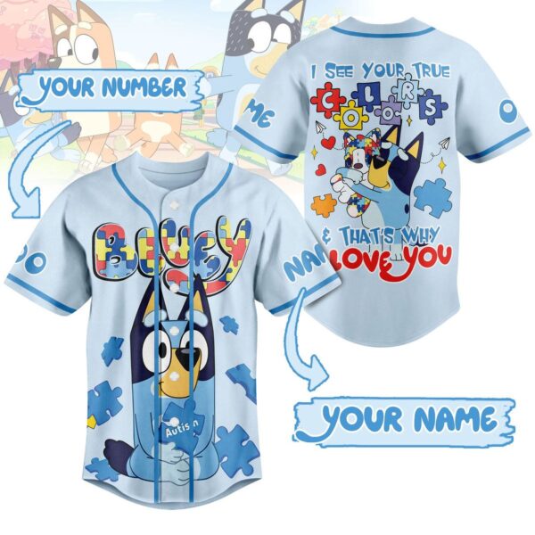 I See Your True That Is Why Love You Bluey Baseball Jersey For Men Women And Kids Gift