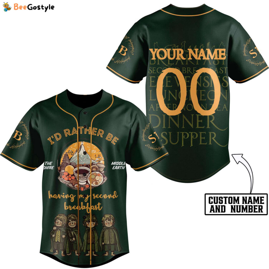 I Would Rather Be Having My Second Breakfast Baseball Jersey For Men Women And Kids Gift I Would Rather Be Having My Second Breakfast Baseball Jersey For Men Women And Kids Gift