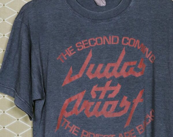 Vintage Rare Judas Priest T-Shirt: Heavy Metal Iron Maiden Motorhead Scorpions Manowar Ratt Accept Saxon – Second Coming Priest Are Back
