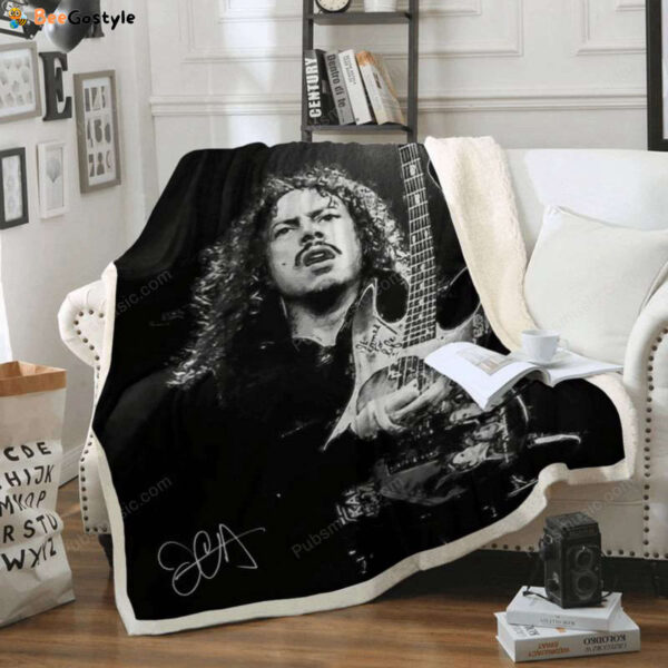 KIRK HAMMET METALLICA – Music Monochrome Art For Fans Sherpa Fleece Blanket