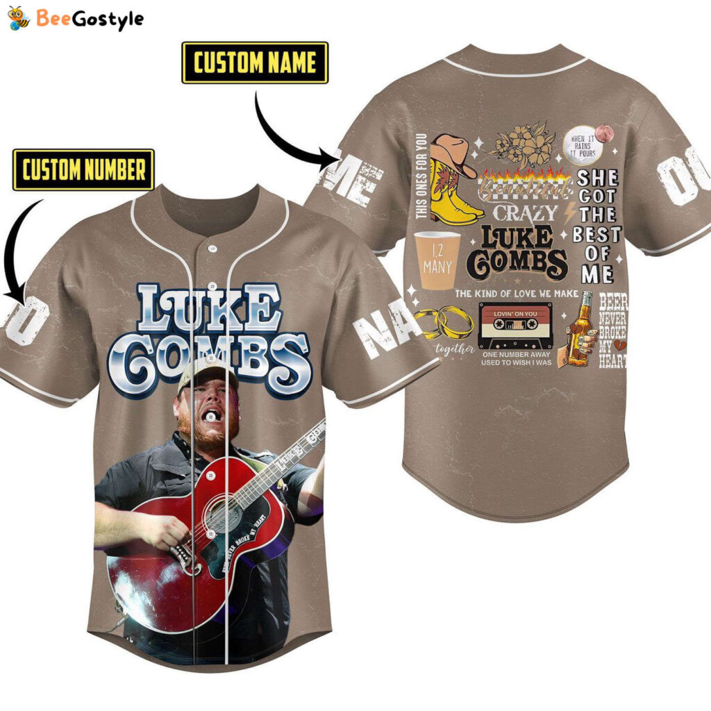 Luke Combs Baseball Jersey For Men Women And Kids Gift for Fans Luke Combs Baseball Jersey For Men Women And Kids Gift for Fans