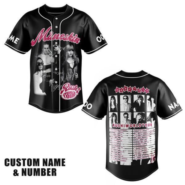 Maneskin Rush World Tour Baseball Jersey For Men Women And Kids Gift for Fans