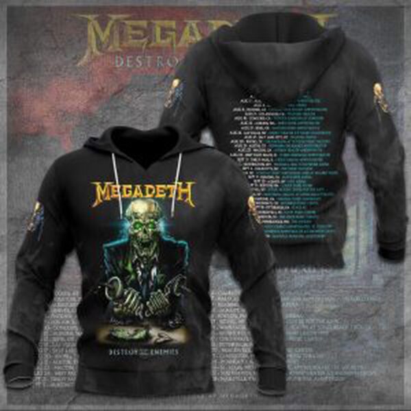 Megadeth Band 3D Apparel T-Shirt Hoodie SweatShirt – Cap Gift for Men Women Fan