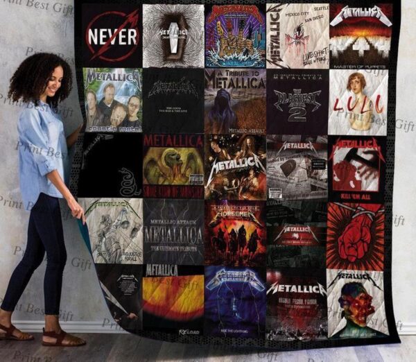 Metallica Albums Cover Poster For Fan For Best Friend For Daughter For Son For Dad Fleece Quilt Blanket Personalized Home Decor