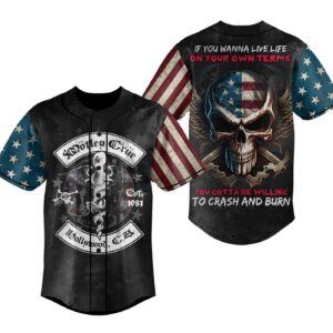 Motley Crue Baseball Jersey For Men Women And Kids Gift for Fans 3
