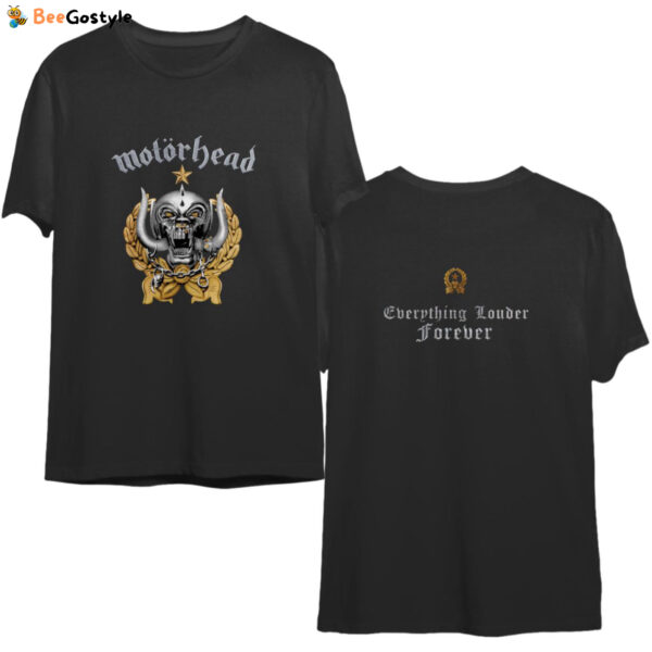 Motorhead Unisex T-Shirt: Everything Louder Forever – Back Print Design