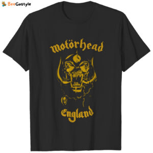 Motorhead Unisex Tee: England Classic Gold - Rock Your Style Today!