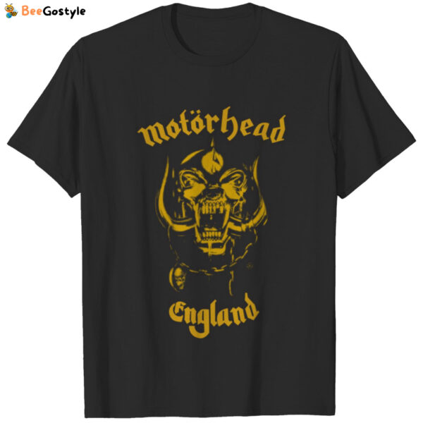 Motorhead Unisex Tee: England Classic Gold – Rock Your Style Today!
