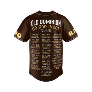 Old Dominion no Bad Vibes Tour Baseball Jersey For Men Women And Kids Gift for Fans 1