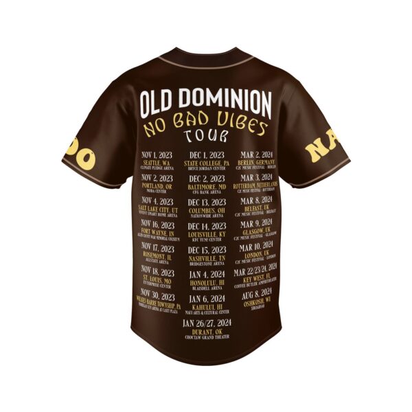 Old Dominion no Bad Vibes Tour Baseball Jersey For Men Women And Kids Gift for Fans