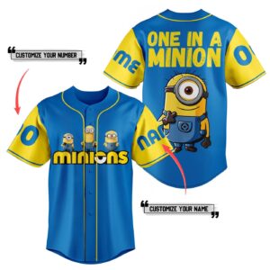One In A Minion Baseball Jersey For Men Women And Kids Gift for Fans 3