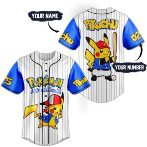 Pikachu Pokemon Baseball Jersey For Men Women And Kids Gift for Fans 1