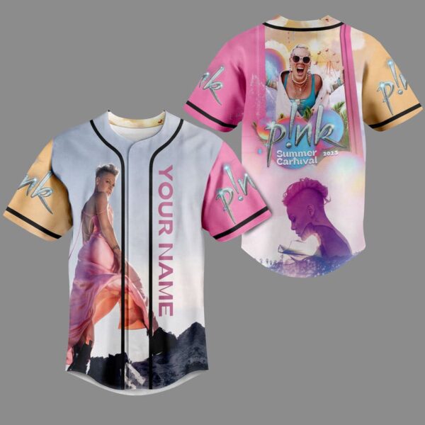 Pink Summer Carnival Baseball Jersey For Men Women And Kids Gift for Fans