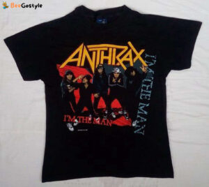 Vintage 1987 Anthrax I The Man Shirt - Black Cotton Band Tee Metallica Slayer Judas Priest