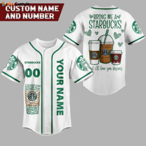 Starbucks Baseball Jersey For Men Women And Kids Gift
