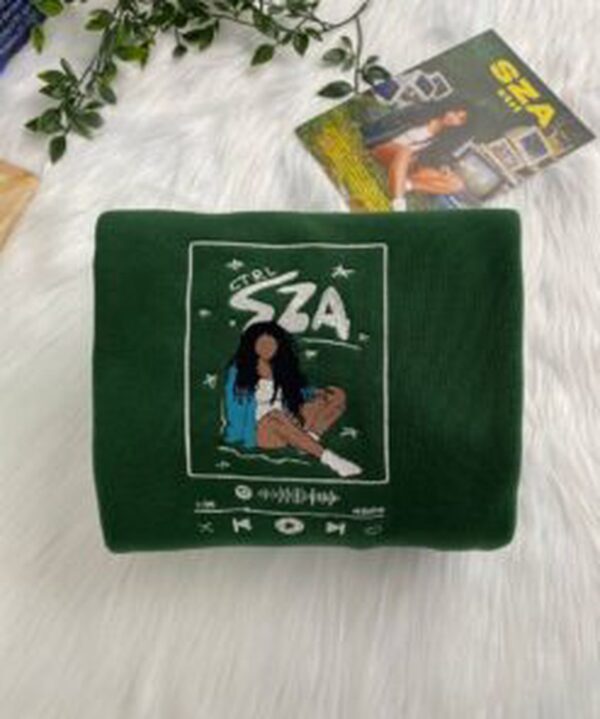 SZA Ctrl Album Spotify Embroidered Crewneck T-Shirt, Sweatshirt for Fans