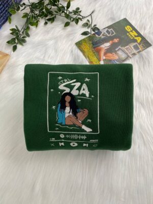 SZA Ctrl Album Spotify Embroidered Crewneck T-Shirt, Sweatshirt for Fans